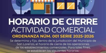 Alcalde de San Lorenzo anuncia horario de cierre negocios para días feriados 2026